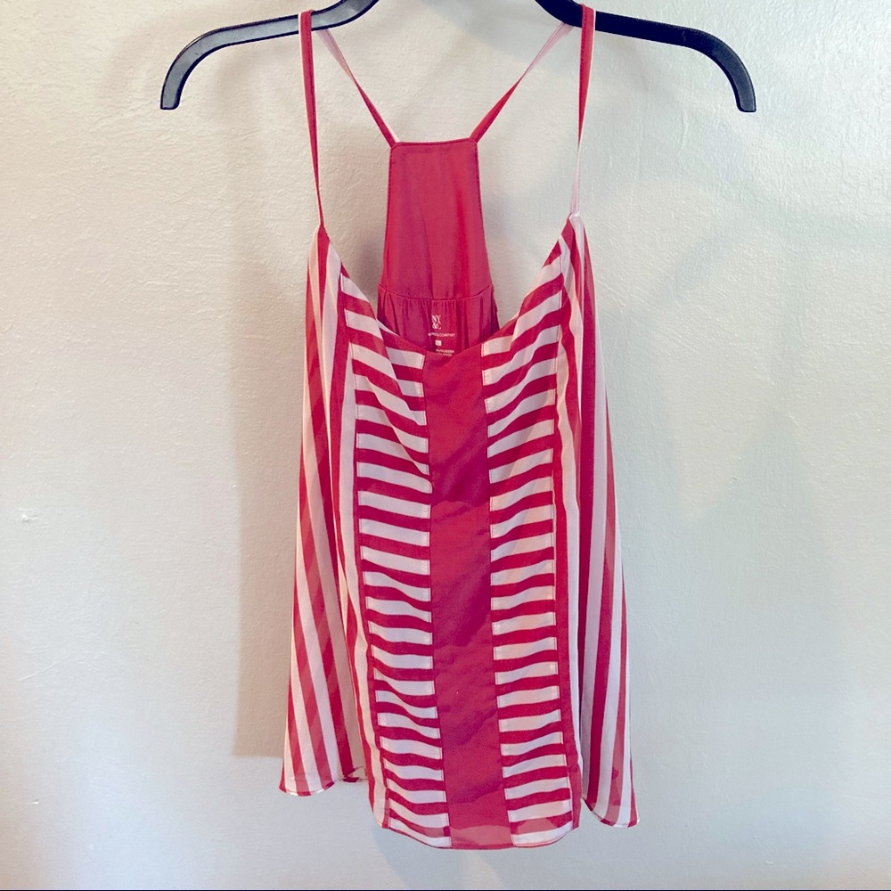 Red and white Striped tank top with racer back